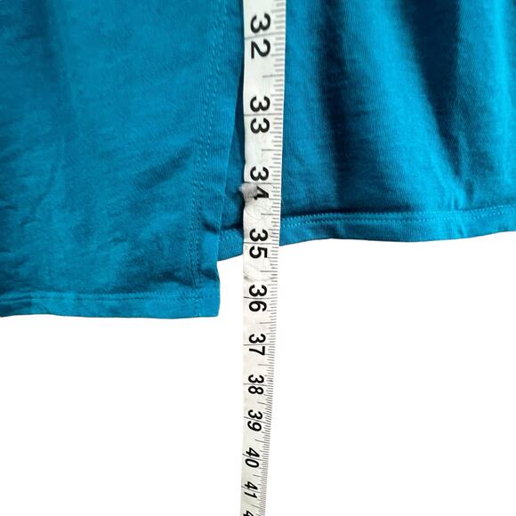 J Jill Pure Jill Wrap Tunic 4XL Teal Blue Scoop Neck 3/4 Sleeve Top Coastal Cozy - Picture 5 of 14